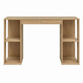 Bureau droit avec tiroir et étagères chêne clair en panneaux de particules 120 x 50 x 75 cm
