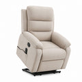 Fauteuil relax électrique inclinable beige en polyester 92 x 95 x 105 cm