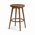 Tabouret de bar rond marron en bois massif 40 x 40 x 75 cm
